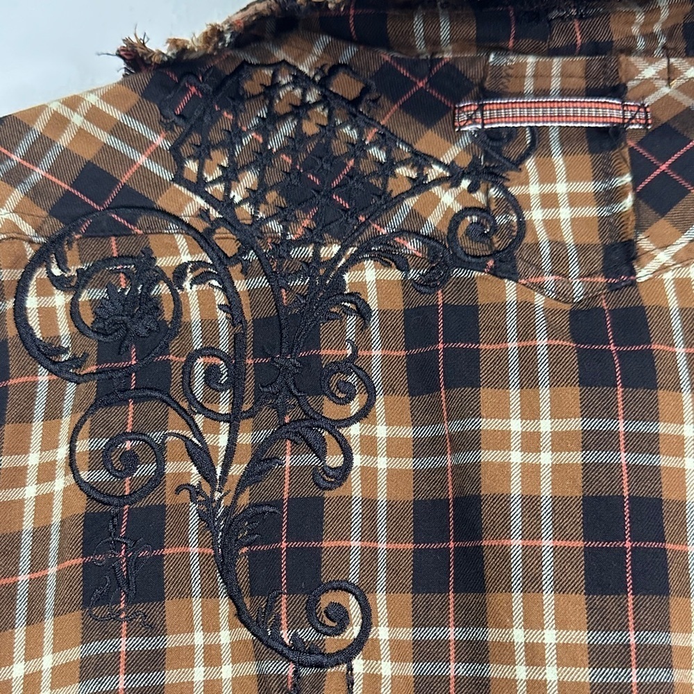 Johnny Was 3J Workshop Grammy Brand Women's Plaid Button Down Boho Shirt L - Picture 10 of 14